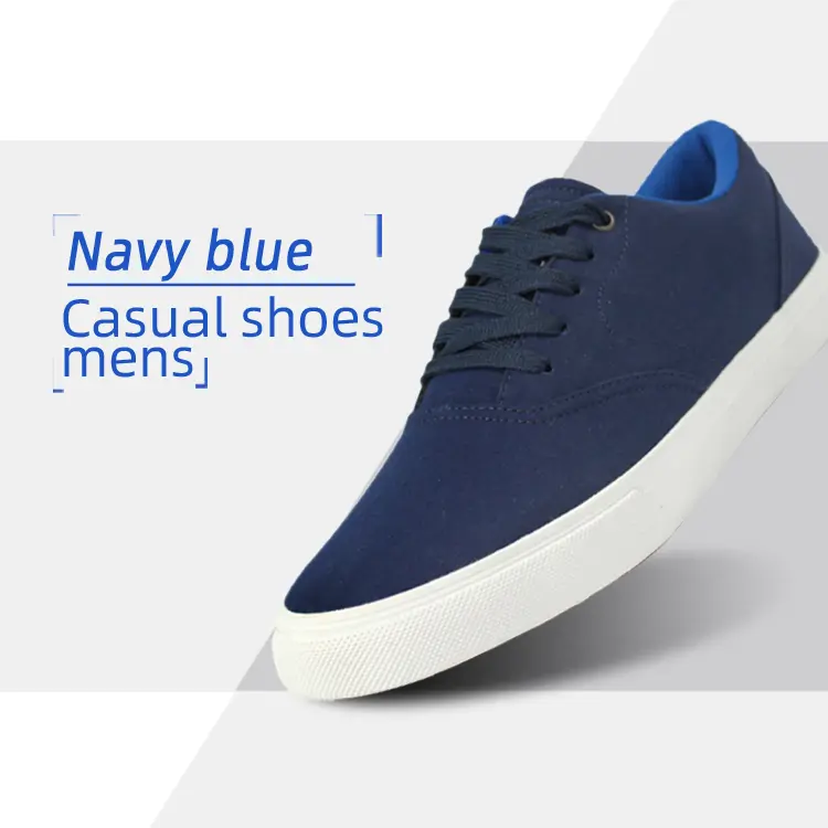 mens navy canvas shoes supplier