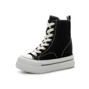 Black high top canvas shoes