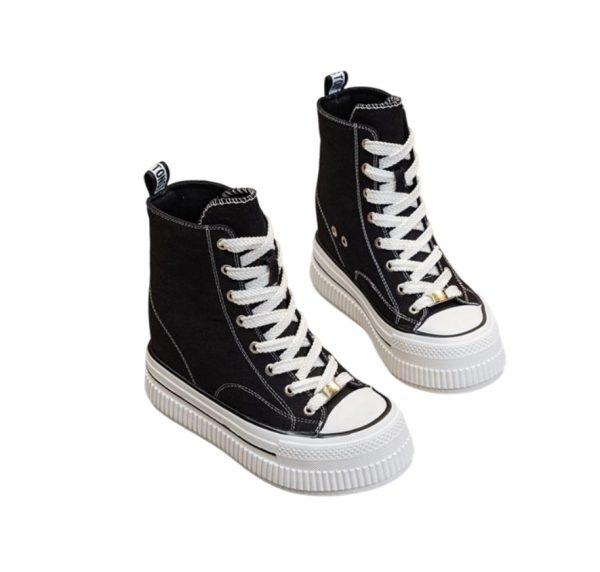 Black high top canvas shoes factory