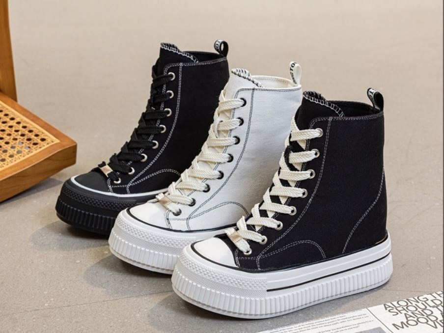 Black high top canvas shoes manufacturer