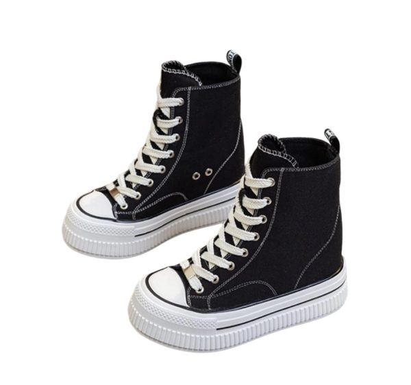 Black high top canvas shoes supplier