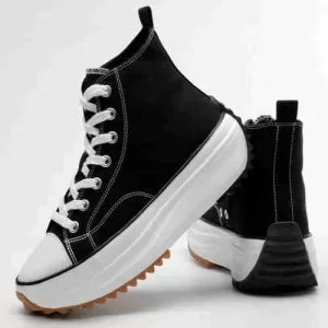 black canvas high top sneakers factory