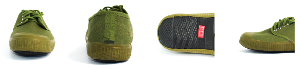 details of green canvas shoes womens