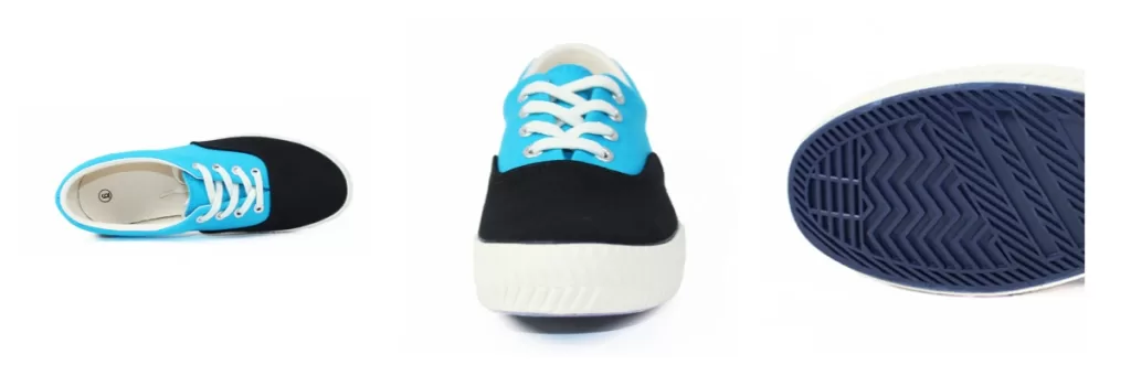 Blue canvas shoes