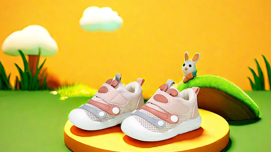 details of cartoon kids shoes