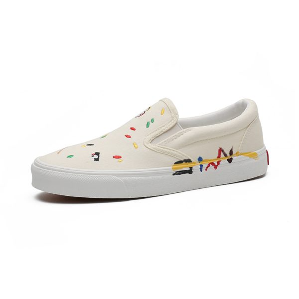 graffiti canvas slip-on shoes