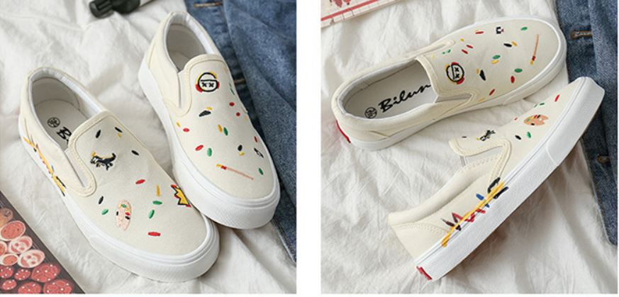 graffiti canvas slip-on shoes manufacturer