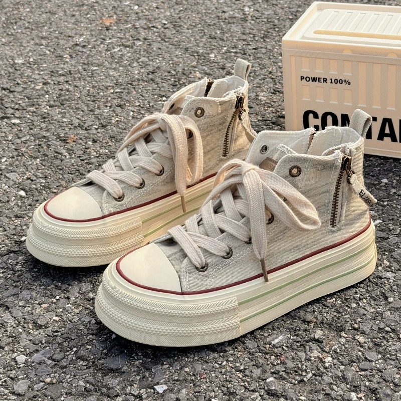 High-top canvas sneakers supplier